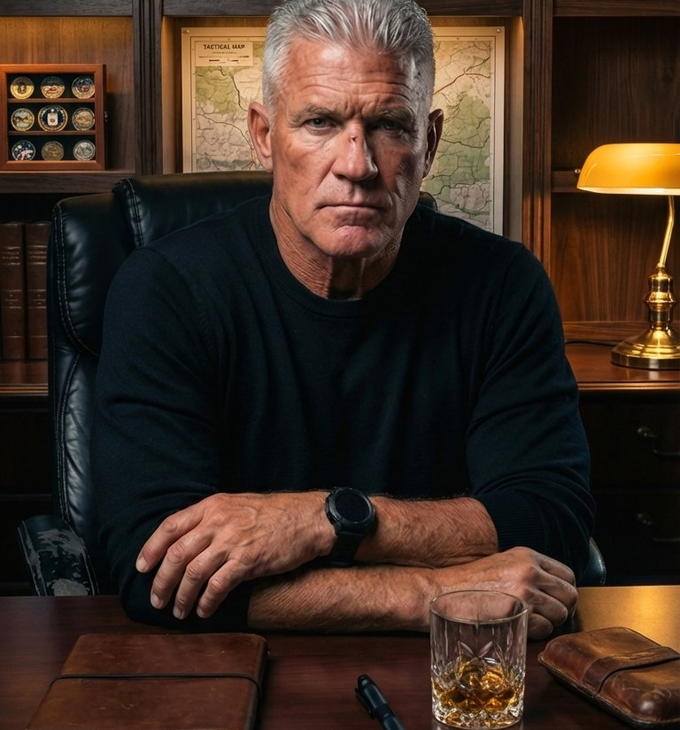 Colonel Dalton R. Mercer in his private study